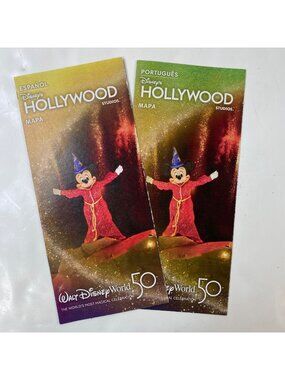 Disney's Hollywood Studios 50th Anniversary Spanish Park Map Collector's Item